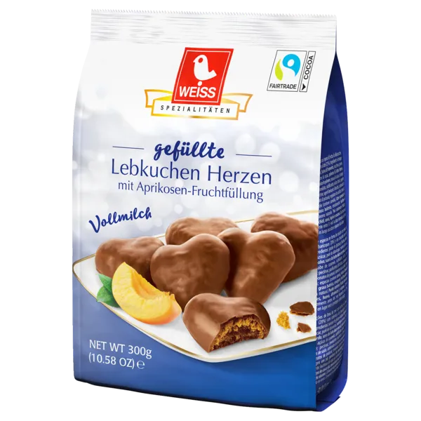 Weiss Gefüllte Lebkuchen-Herzen