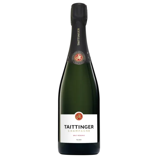 Champagner Moet Brut Imperial, Taittinger Brut Reserve, Pommery Brut Royal oder Elixir Demi Sec