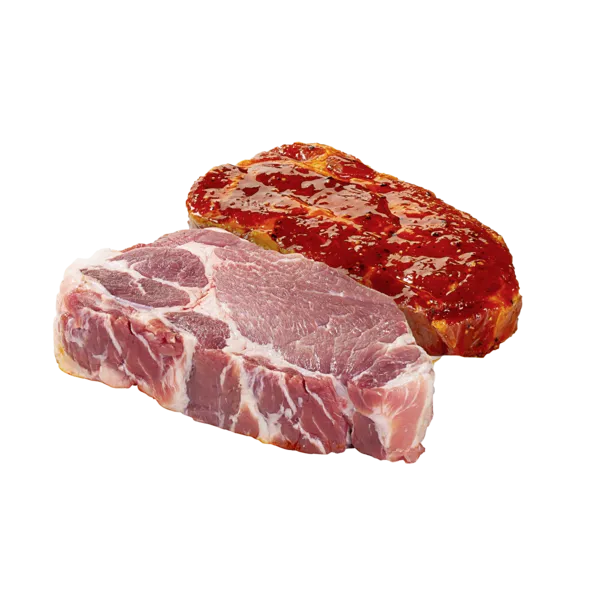 Deutsche frische Nackensteaks, Braten, Spieße