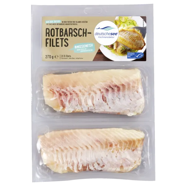 Deutsche See Rotbarsch-Filets oder Kabeljau-Filets