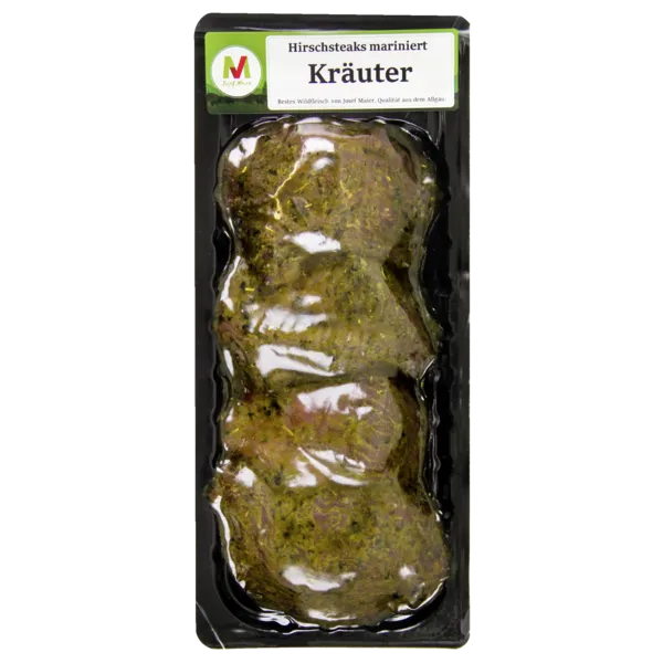 Hirschsteaks mariniert Kräuter