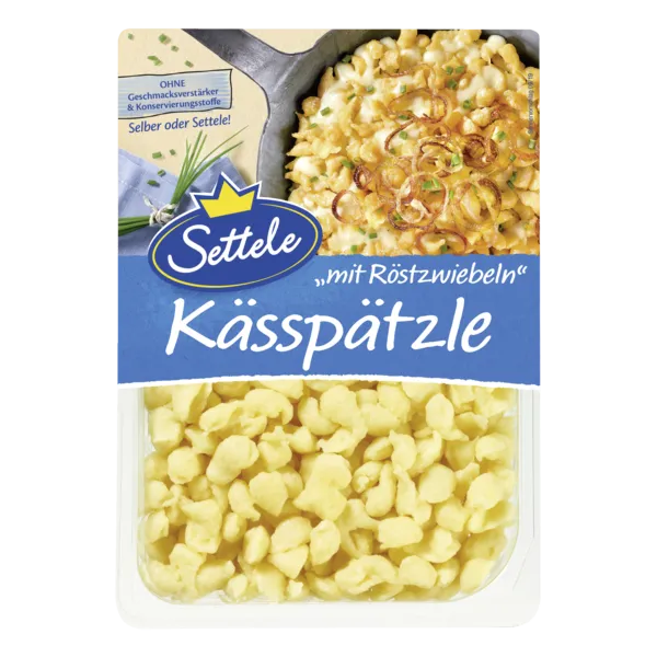 Settele Kässpätzle mit Röstzwiebeln