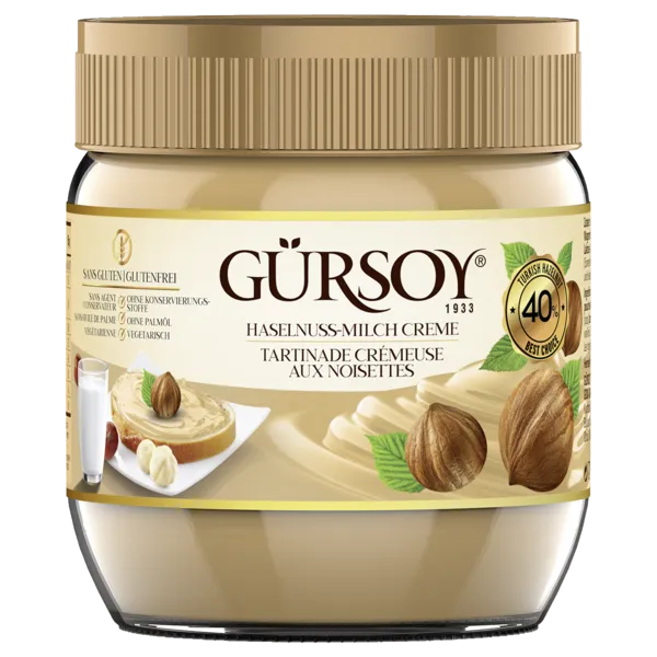 Gürsoy Haselnuss Milchcreme oder Haselnusscreme vegan