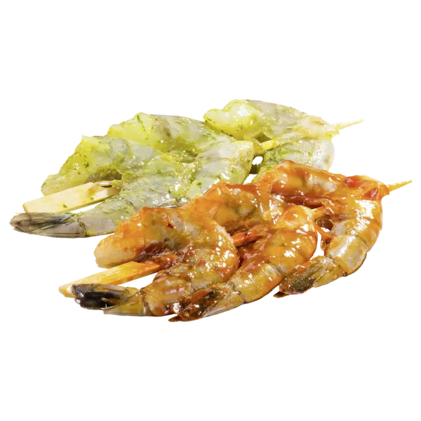 Marinierte Riesengarnelen-Spieße