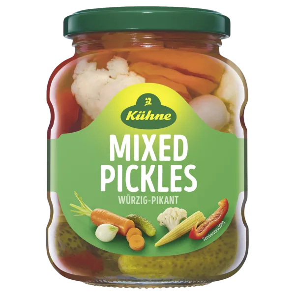 Kühne Streetfood Gurken, Cornichons, Burger Zwiebeln oder Mixed Pickles